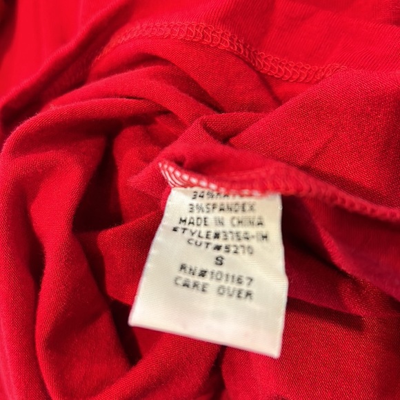 Cha Cha Vente Red Shirt Small Like New Gathered Long Sleeve - Picture 5 of 6